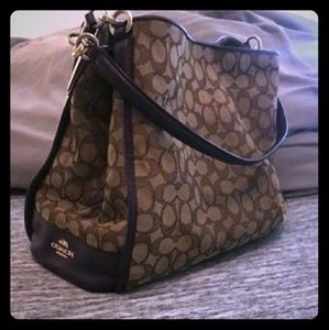 Authentic Coach 3 compartment purse plum purple